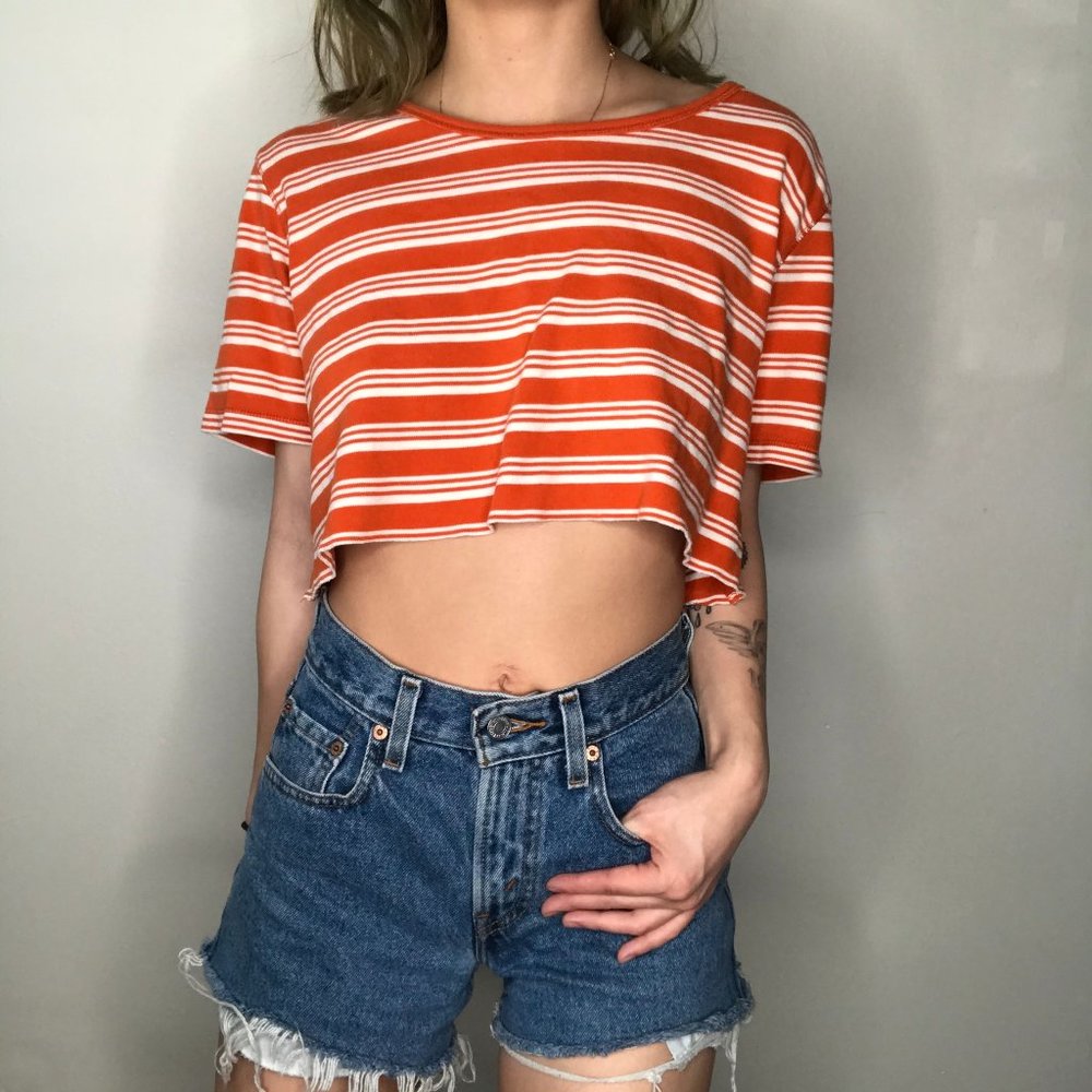 Karen Scott Sport Orange Cropped Tee